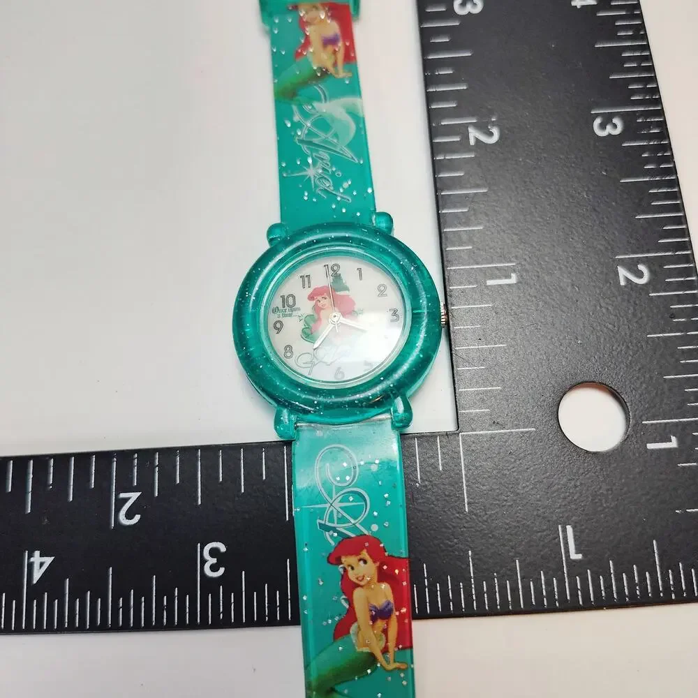 Disney Ariel Glitter Watch Teal Plastic Strap